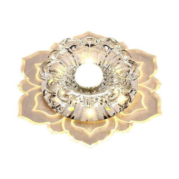 Contemporary Luxury Floral Dazzling Crystal Acrylic LED Flush Mount Ceiling Light For Hallway - Image 20