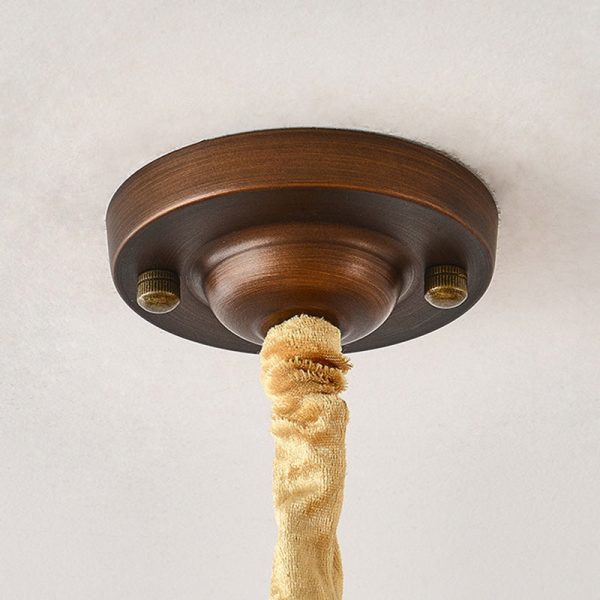 Traditional French Corrugated Ripple Glass Shade Hardware 5-Light Chandelier For Living Room - Image 8