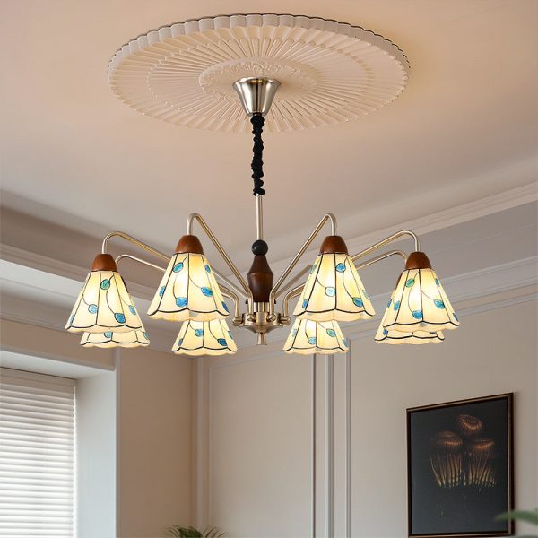 Contemporary Coastal Iron Wood Glass Cone 6/8-Light Chandelier For Living Room And Bedroom - Image 15