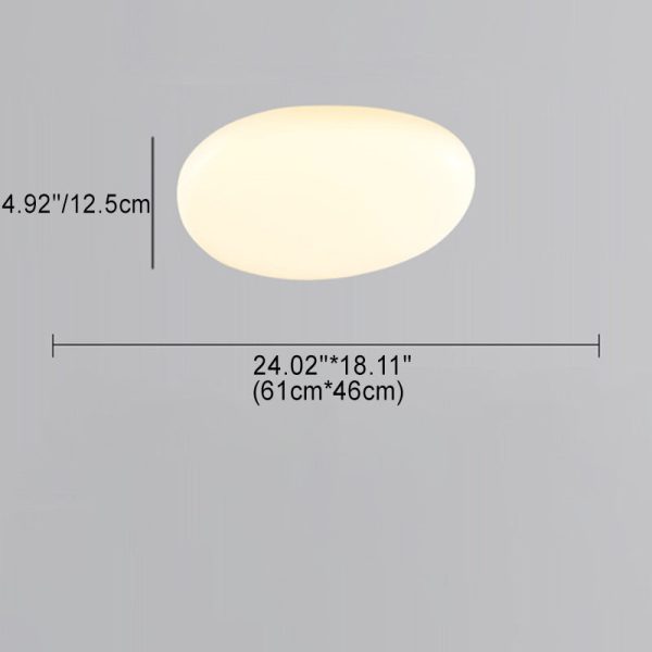 Modern Minimalist Oval Iron Acrylic LED Flush Mount Ceiling Light For Bedroom - Image 5