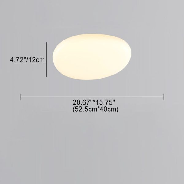 Modern Minimalist Oval Iron Acrylic LED Flush Mount Ceiling Light For Bedroom - Image 6