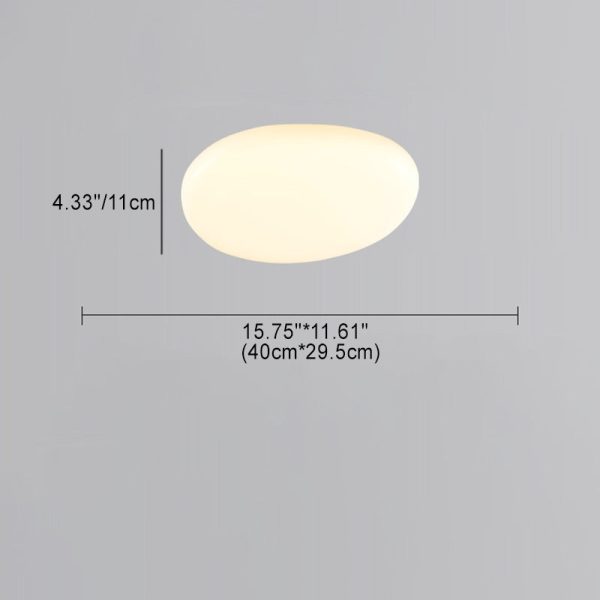 Modern Minimalist Oval Iron Acrylic LED Flush Mount Ceiling Light For Bedroom - Image 7