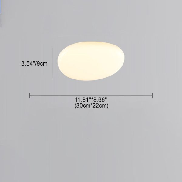 Modern Minimalist Oval Iron Acrylic LED Flush Mount Ceiling Light For Bedroom - Image 4