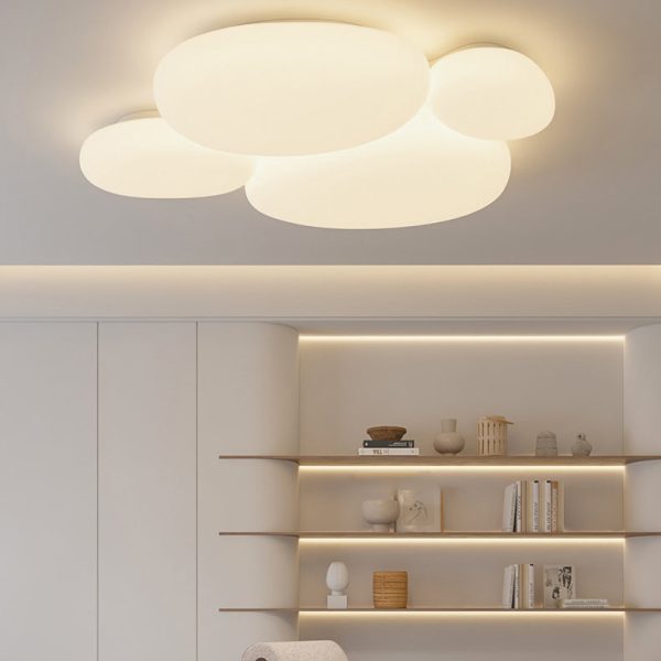 Modern Minimalist Oval Iron Acrylic LED Flush Mount Ceiling Light For Bedroom - Image 16