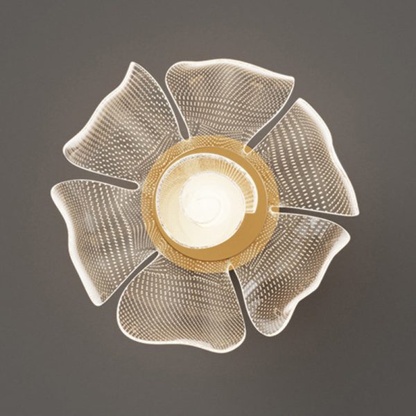 Modern Luxury Flower Petal Dome Iron Acrylic LED Flush Mount Ceiling Light For Bedroom - Image 11