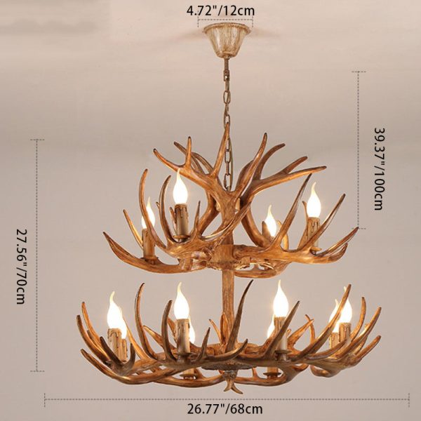 Modern Art Deco Antler Shaped Iron PVC 4/6/8/9/12 Light Chandelier For Dining Room - Image 12