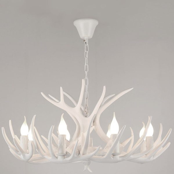 Modern Art Deco Antler Shaped Iron PVC 4/6/8/9/12 Light Chandelier For Dining Room - Image 19