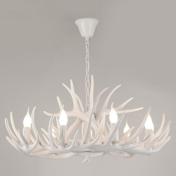 Modern Art Deco Antler Shaped Iron PVC 4/6/8/9/12 Light Chandelier For Dining Room - Image 21