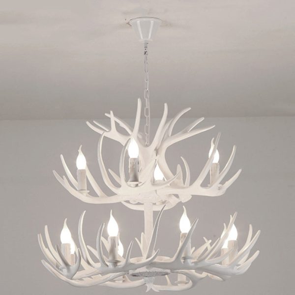 Modern Art Deco Antler Shaped Iron PVC 4/6/8/9/12 Light Chandelier For Dining Room - Image 22