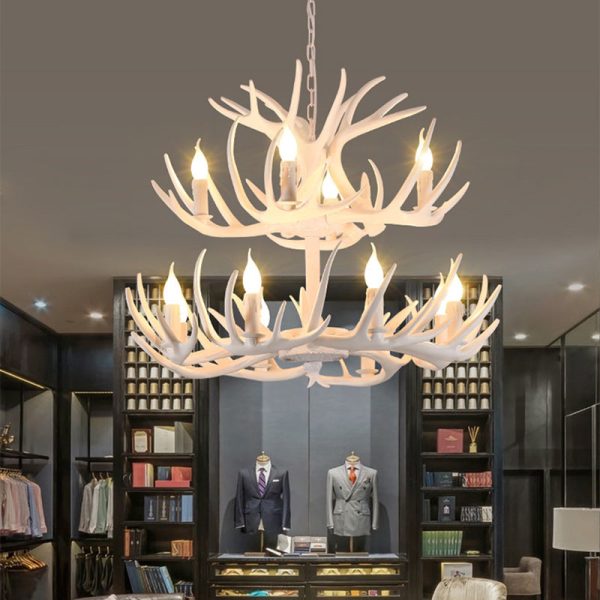 Modern Art Deco Antler Shaped Iron PVC 4/6/8/9/12 Light Chandelier For Dining Room - Image 23