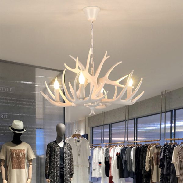 Modern Art Deco Antler Shaped Iron PVC 4/6/8/9/12 Light Chandelier For Dining Room - Image 3