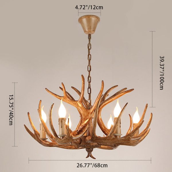 Modern Art Deco Antler Shaped Iron PVC 4/6/8/9/12 Light Chandelier For Dining Room - Image 5