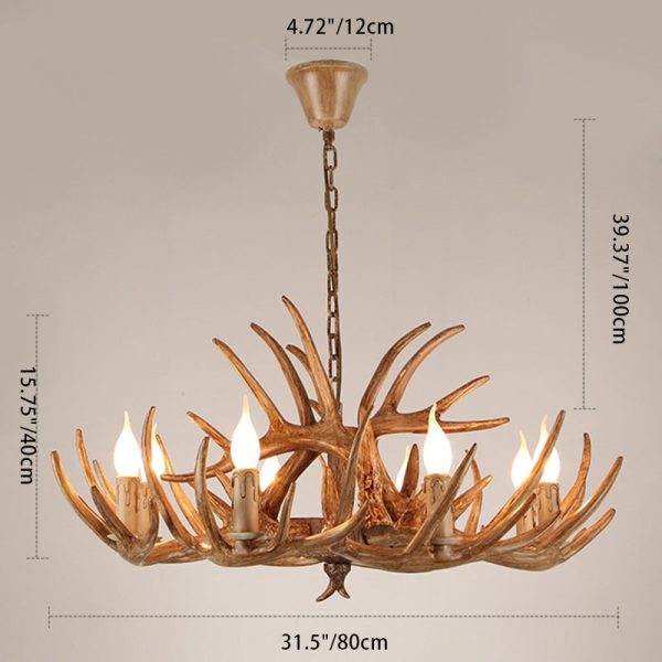 Modern Art Deco Antler Shaped Iron PVC 4/6/8/9/12 Light Chandelier For Dining Room - Image 6