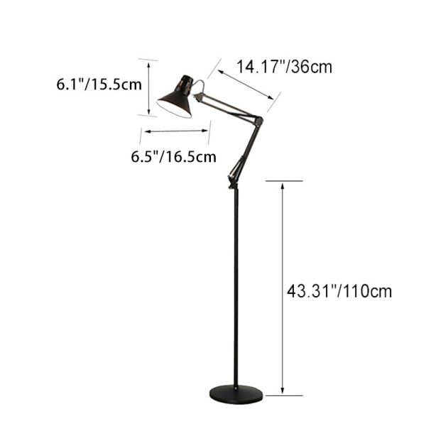 Contemporary Scandinavian Retractable Swivel Round Iron 1-Light Standing Floor Lamp For Bedroom - Image 4