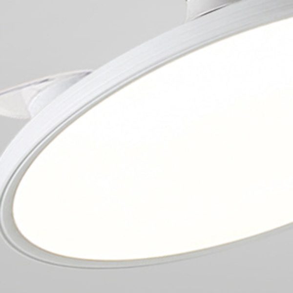 Modern Minimalist Round Fan ABS Iron LED Downrods Ceiling Fan Light For Bedroom - Image 6