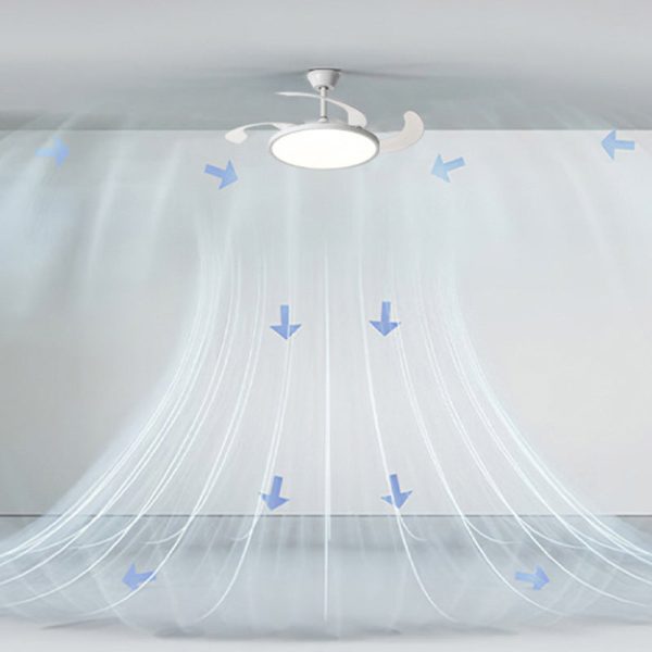 Modern Minimalist Round Fan ABS Iron LED Downrods Ceiling Fan Light For Bedroom - Image 11