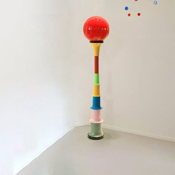 Contemporary Creative Colorful Lollipop Shape Round Orb Iron Rotational Molding LED Standing Floor Lamp For Living Room - Image 12