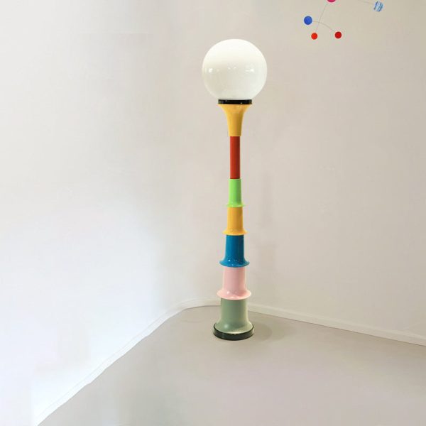 Contemporary Creative Colorful Lollipop Shape Round Orb Iron Rotational Molding LED Standing Floor Lamp For Living Room - Image 11