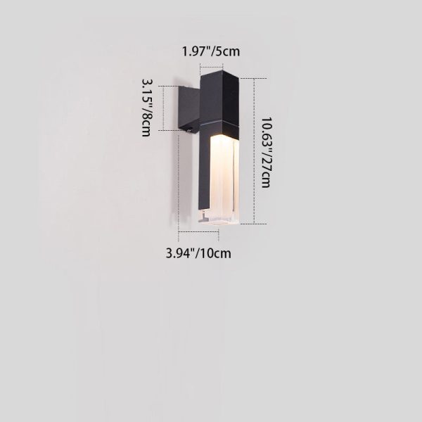 Modern Minimalist Waterproof Rectangle Aluminum Acrylic LED Wall Sconce Lamp For Outdoor - Image 4
