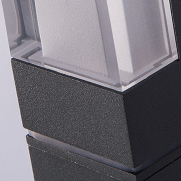 Modern Minimalist Waterproof Rectangle Aluminum Acrylic LED Wall Sconce Lamp For Outdoor - Image 9
