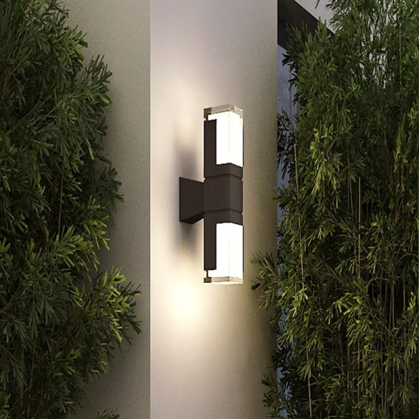 Modern Minimalist Waterproof Rectangle Aluminum Acrylic LED Wall Sconce Lamp For Outdoor - Image 14