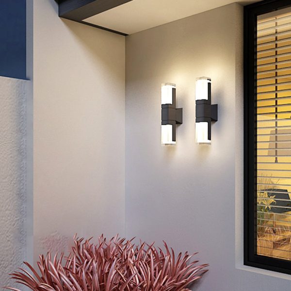 Modern Minimalist Waterproof Rectangle Aluminum Acrylic LED Wall Sconce Lamp For Outdoor - Image 2