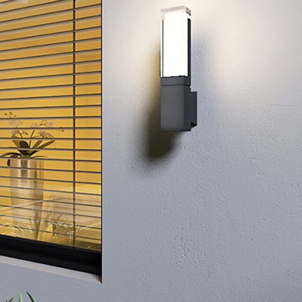 Modern Minimalist Waterproof Rectangle Aluminum Acrylic LED Wall Sconce Lamp For Outdoor - Image 3