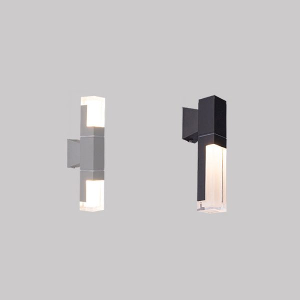 Modern Minimalist Waterproof Rectangle Aluminum Acrylic LED Wall Sconce Lamp For Outdoor - Image 10