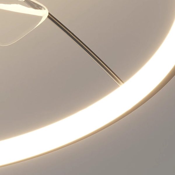 Modern Minimalist Round Orb Iron Aluminum Silicone LED Flush Mount Ceiling Fan Light For Bedroom - Image 6