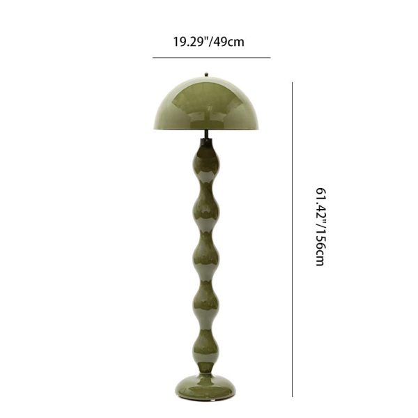 Contemporary Scandinavian Cream Mushroom Semi-circle Iron 1-Light Standing Floor Lamp For Living Room - Image 4
