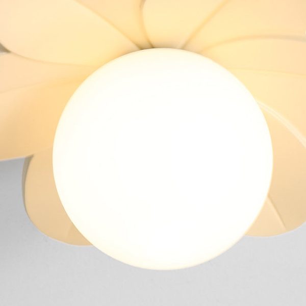 Contemporary Nordic Floral Orb Resin 1-Light Semi-Flush Mount Ceiling Light For Hallway - Image 5
