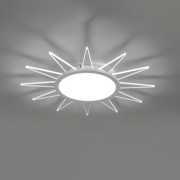 Modern Minimalist Sun Round Aluminum Acrylic LED Flush Mount Ceiling Light For Bedroom - Image 13