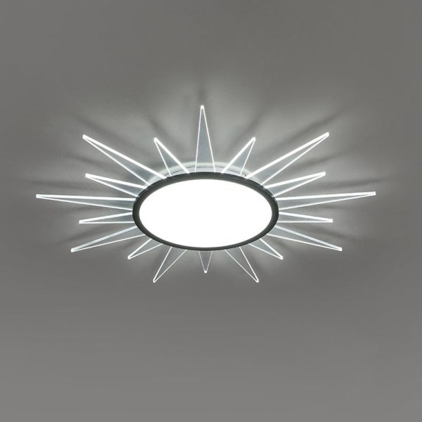 Modern Minimalist Sun Round Aluminum Acrylic LED Flush Mount Ceiling Light For Bedroom - Image 15