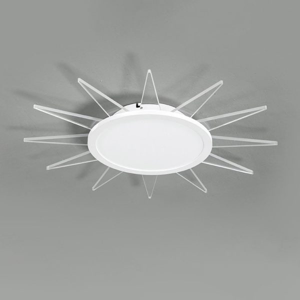Modern Minimalist Sun Round Aluminum Acrylic LED Flush Mount Ceiling Light For Bedroom - Image 10