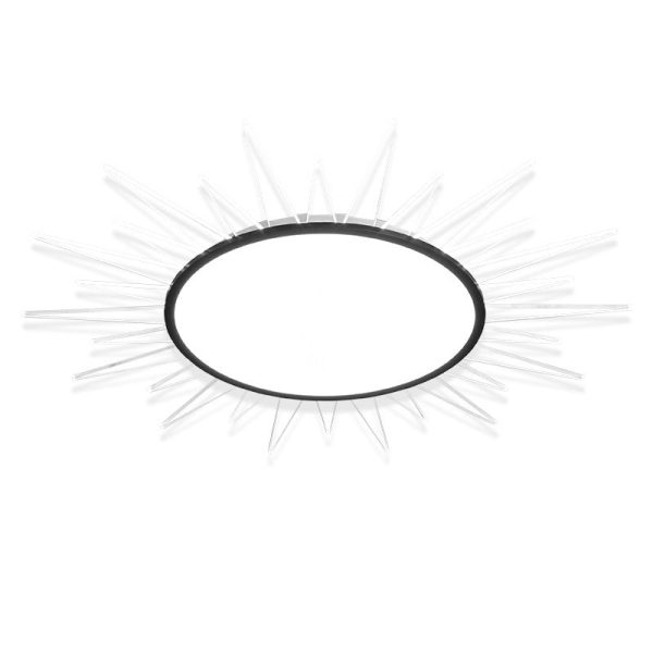 Modern Minimalist Sun Round Aluminum Acrylic LED Flush Mount Ceiling Light For Bedroom - Image 17