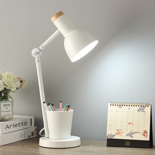 Contemporary Nordic Dome Iron Solid Wood 1-Light Table Lamp For Bedroom - Image 14