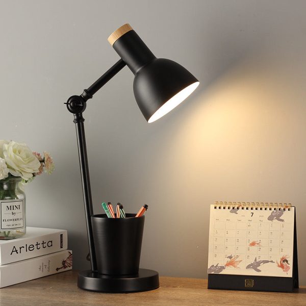 Contemporary Nordic Dome Iron Solid Wood 1-Light Table Lamp For Bedroom - Image 15