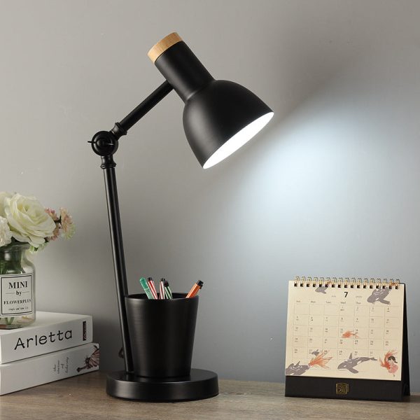 Contemporary Nordic Dome Iron Solid Wood 1-Light Table Lamp For Bedroom - Image 16