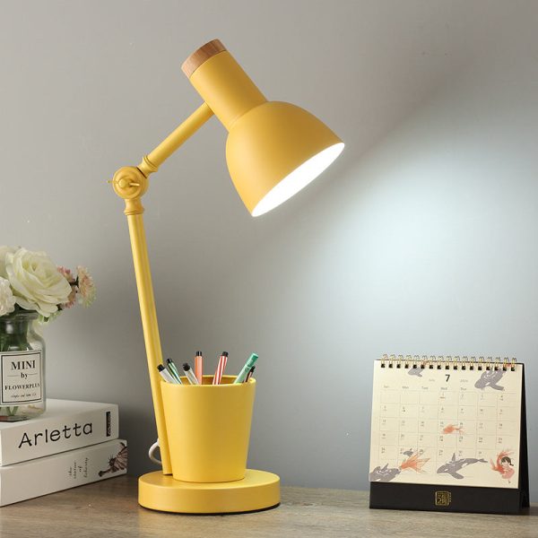 Contemporary Nordic Dome Iron Solid Wood 1-Light Table Lamp For Bedroom - Image 9