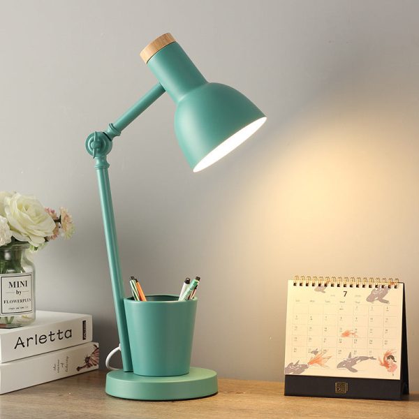 Contemporary Nordic Dome Iron Solid Wood 1-Light Table Lamp For Bedroom - Image 11