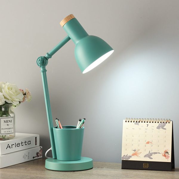 Contemporary Nordic Dome Iron Solid Wood 1-Light Table Lamp For Bedroom - Image 2