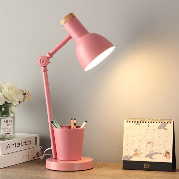 Contemporary Nordic Dome Iron Solid Wood 1-Light Table Lamp For Bedroom - Image 3