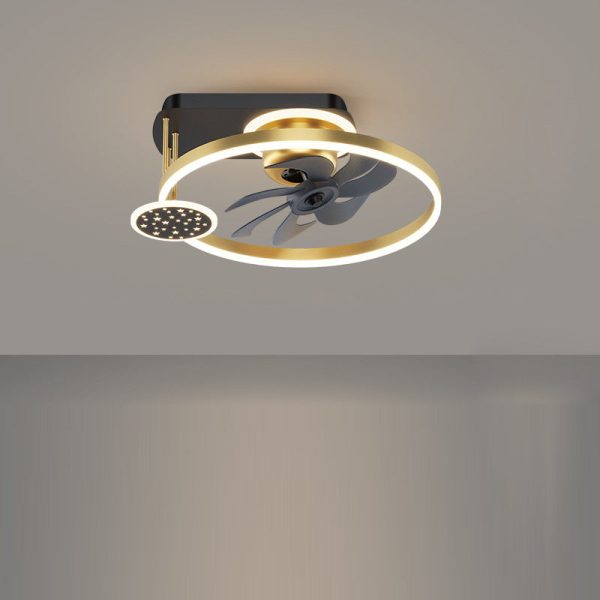 Contemporary Nordic Square Iron Aluminum Acrylic LED Semi-Flush Mount Ceiling Fan Light For Bedroom - Image 12