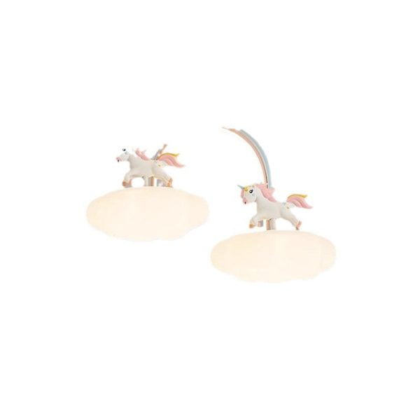 Contemporary Creative Kids Pony Iron Resin Acrylic LED Semi-Flush Mount Ceiling Light For Bedroom - Image 17