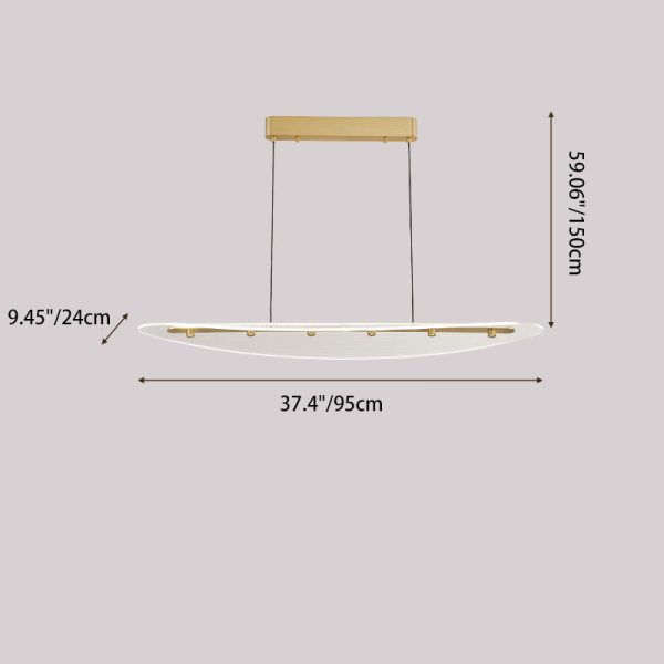 Modern Luxury Oval Aluminum Acrylic LED Chandelier Island Light For Living Room - Image 4