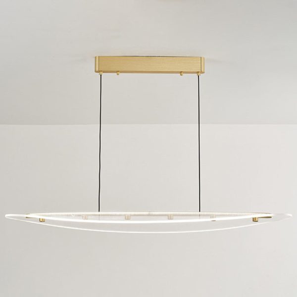 Modern Luxury Oval Aluminum Acrylic LED Chandelier Island Light For Living Room - Image 14