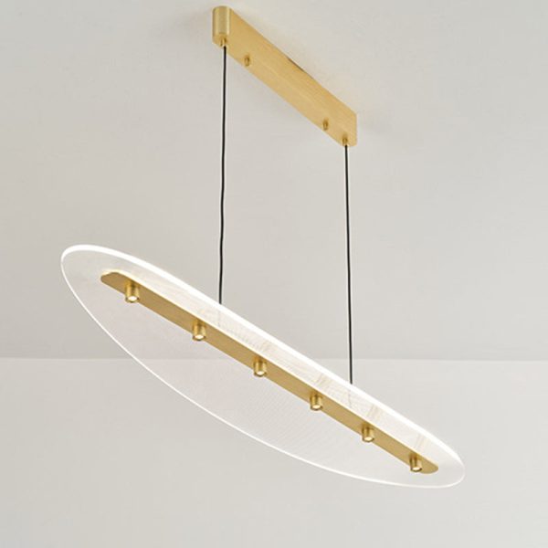 Modern Luxury Oval Aluminum Acrylic LED Chandelier Island Light For Living Room - Image 13