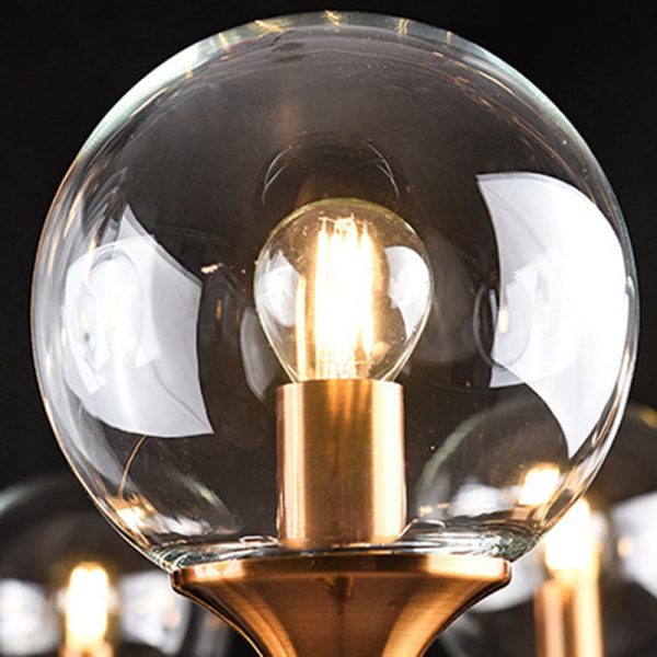 Modern Transitional Elegance Sphere Glass Iron 6/8 Light Chandelier For Living Room - Image 6