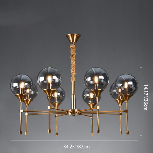 Modern Transitional Elegance Sphere Glass Iron 6/8 Light Chandelier For Living Room - Image 5