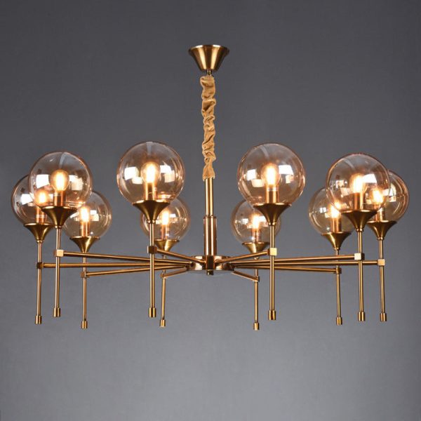 Modern Transitional Elegance Sphere Glass Iron 6/8 Light Chandelier For Living Room - Image 10